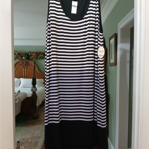 Soma Black and White Striped Maxi Dress